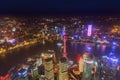 Shanghai, China - May 23, 2018: A night view from Shanghai tower Royalty Free Stock Photo