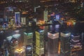 Shanghai, China - May 23, 2018: A night view from Shanghai tower to the modern skyline in Shanghai, China Royalty Free Stock Photo