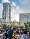 Crowds on Nanjing Road Pedestrian Street, Shanghai, China Royalty Free Stock Photo