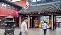 At the 600-year-old Old City God Temple, Shanghai, China Royalty Free Stock Photo