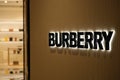Close up Burberry store sign