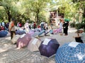 Shanghai, China - Oct. 2, 2018: blind date corner in Shanghai people square park in every weekend.