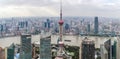 Aerial Overview of Shanghai Downtown Royalty Free Stock Photo