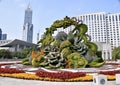 Amazing Flower displays in The Peoples Square, Shanghai. Shanghai, China. October 25, 2018.