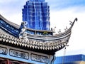 Shanghai China Old and New Jin Mao Tower and Yuyuan Garden Royalty Free Stock Photo