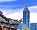 Shanghai China Old and New Jin Mao Tower Yuyuan Garden Royalty Free Stock Photo