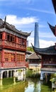 Shanghai China Old and New Shanghai Tower and Yuyuan Garden Royalty Free Stock Photo