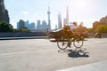 Shanghai China Sep,2017: the bicycle man, the most popular transportation in Shanghai city Royalty Free Stock Photo