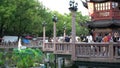 Zigzag bridge of nine turnings and Mid-lake Pavilion in Yuyuan Garden in Shanghai, China