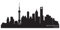 Shanghai China city skyline vector silhouette