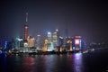 Shanghai, China skyline at night from Bund Royalty Free Stock Photo