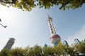 Shanghai, China - 2019 1st November: Panoramic view of the Shanghai Tower, on a sunny day