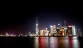 Shanghai city with bright lights Royalty Free Stock Photo