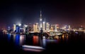 Shanghai city with bright lights Royalty Free Stock Photo