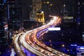 Shanghai city highway traffic in nightfall Royalty Free Stock Photo