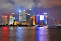 Shanghai city and Huang-pu river night view, China Royalty Free Stock Photo