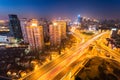 Shanghai city interchange at night Royalty Free Stock Photo