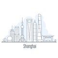 Shanghai city skyline - cityscape with landmarks