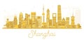 Shanghai City skyline golden silhouette. Royalty Free Stock Photo