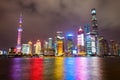 Shanghai city skyline at night Royalty Free Stock Photo