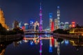 shanghai city from top view with river Royalty Free Stock Photo