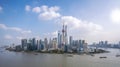 shanghai city from top view with river and morning sky background Royalty Free Stock Photo