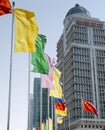 Shanghai cityscape. Historic building and modern skyscrapers in downtown Shanghai.