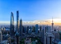 Shanghai cityscapes at dusk and night, modern city skyline in Shanghai, China Royalty Free Stock Photo