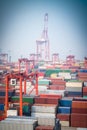 Shanghai container port closeup