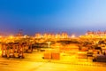 Shanghai container terminal at night