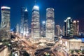 Shanghai downtown night view Royalty Free Stock Photo