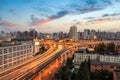 Shanghai elevated road at dusk Royalty Free Stock Photo