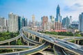 Shanghai elevated road junction Royalty Free Stock Photo