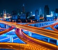 Shanghai elevated road at night