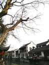 Shanghai historic town and riverside landscape