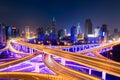 Shanghai interchange overpass at night