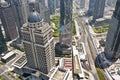 Shanghai Lujiazui business district, aerial view Royalty Free Stock Photo