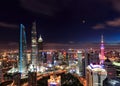 Shanghai Lujiazui Cityscape during the sunset Royalty Free Stock Photo