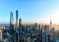 Shanghai Lujiazui Cityscape during the sunset Royalty Free Stock Photo