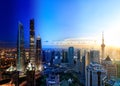 Shanghai Lujiazui Cityscape during the sunset Royalty Free Stock Photo