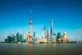 Shanghai lujiazui finance and business district trade zone skyline with cruise ship, Shanghai China Royalty Free Stock Photo