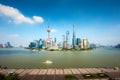 Shanghai lujiazui finance and business district trade zone skyline with cruise ship, Shanghai China Royalty Free Stock Photo