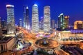 Shanghai lujiazui financial center in the evening Royalty Free Stock Photo