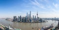 Shanghai lujiazui panoramic view and the huangpu river