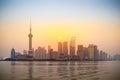 Shanghai lujiazui skyline in sunrise