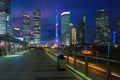 Shanghai Lujiazui skyscraper finance district at night in Shanghai, China. Royalty Free Stock Photo