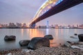 Shanghai lupu bridge in nightfall