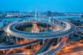 Shanghai nanpu bridge at dusk Royalty Free Stock Photo