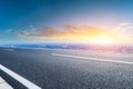 Shanghai night city skyline and asphalt road Royalty Free Stock Photo