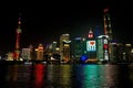 Shanghai Night Skyline With Full Moon Royalty Free Stock Photo